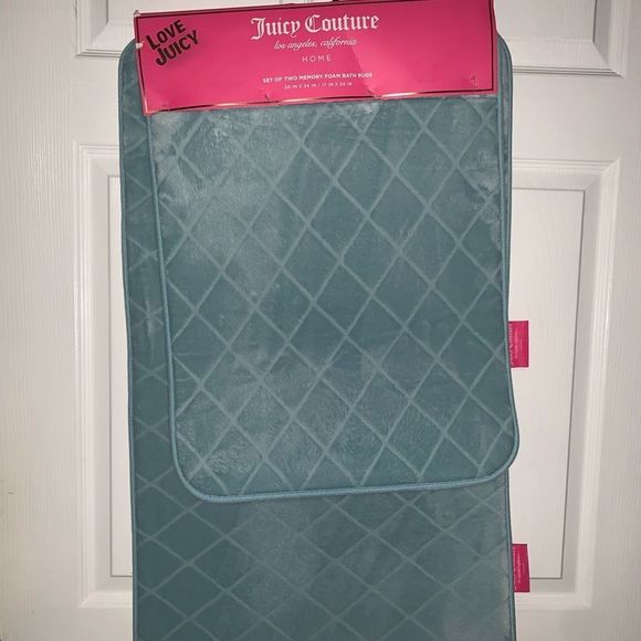 NWT Set Of Two Light Blue Juicy couture bath mats - Picture 2 of 4